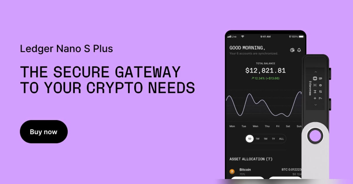 Ledger Nano S Plus banner – secure your crypto with a hardware wallet