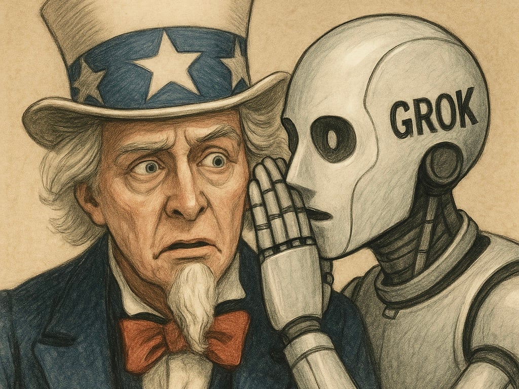 grok whispers to uncle sam