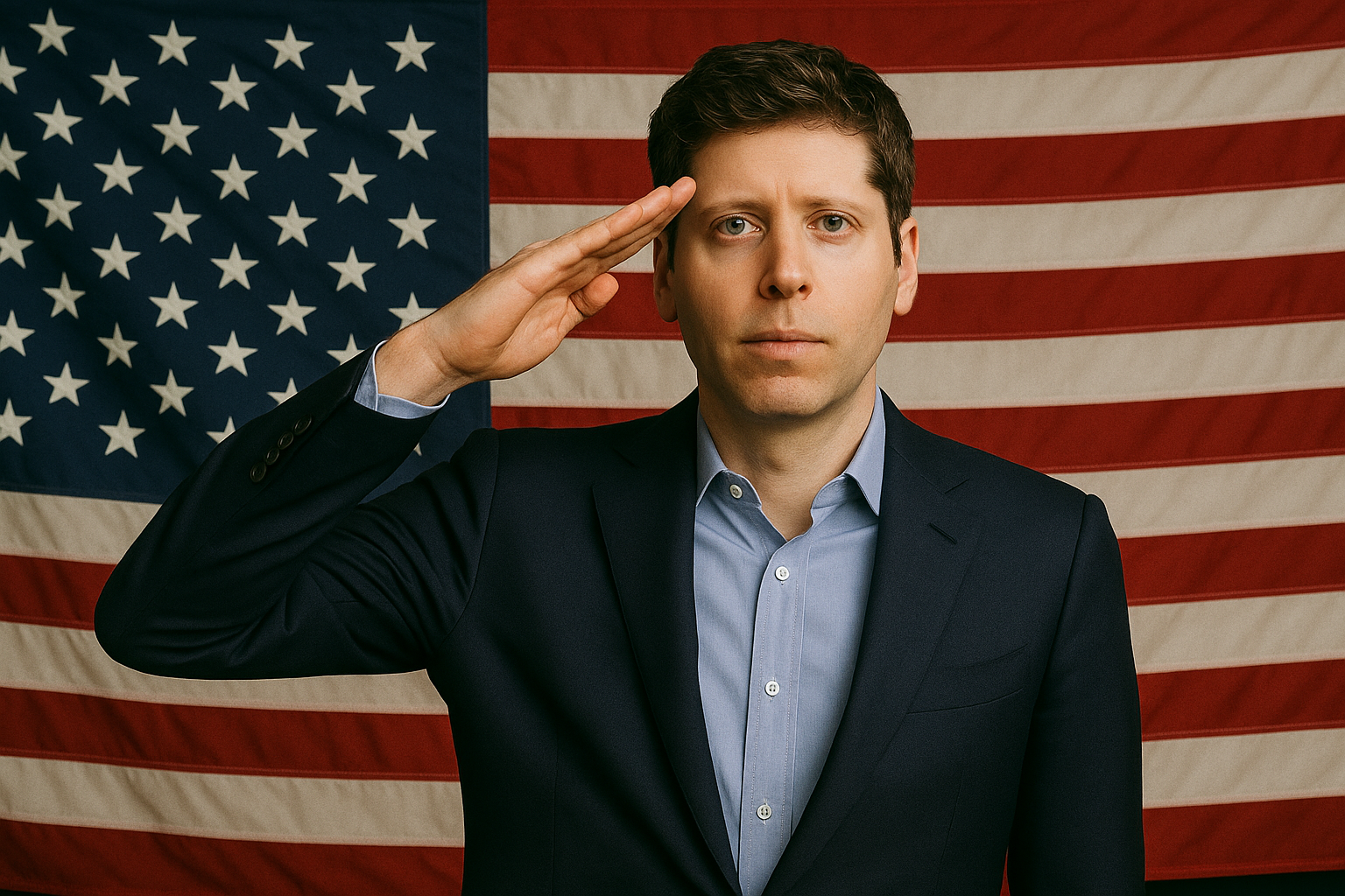 sam altman saluting american flag