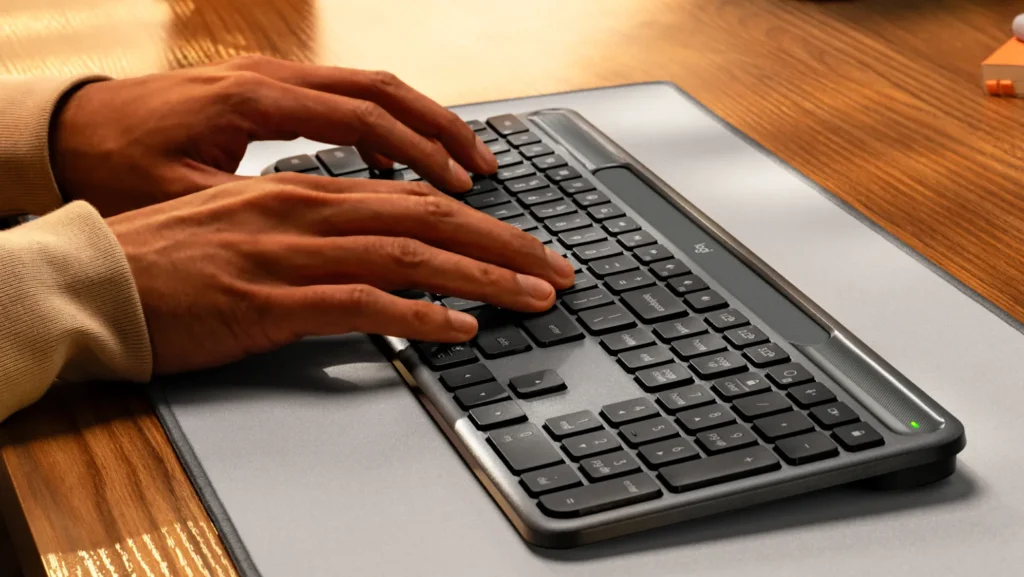 Logitech solar keyboard hands