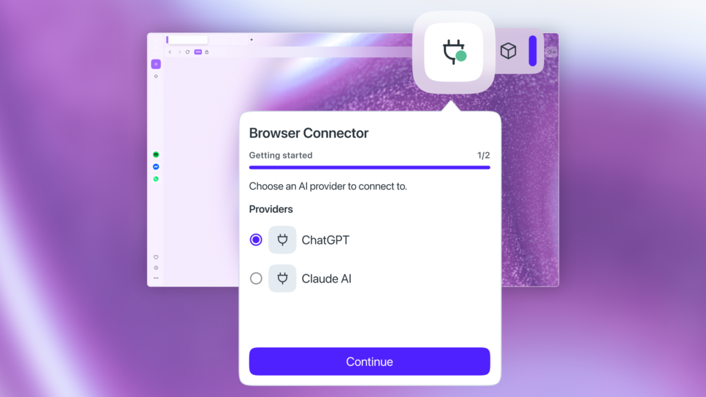 opera browser connector ai tabs B