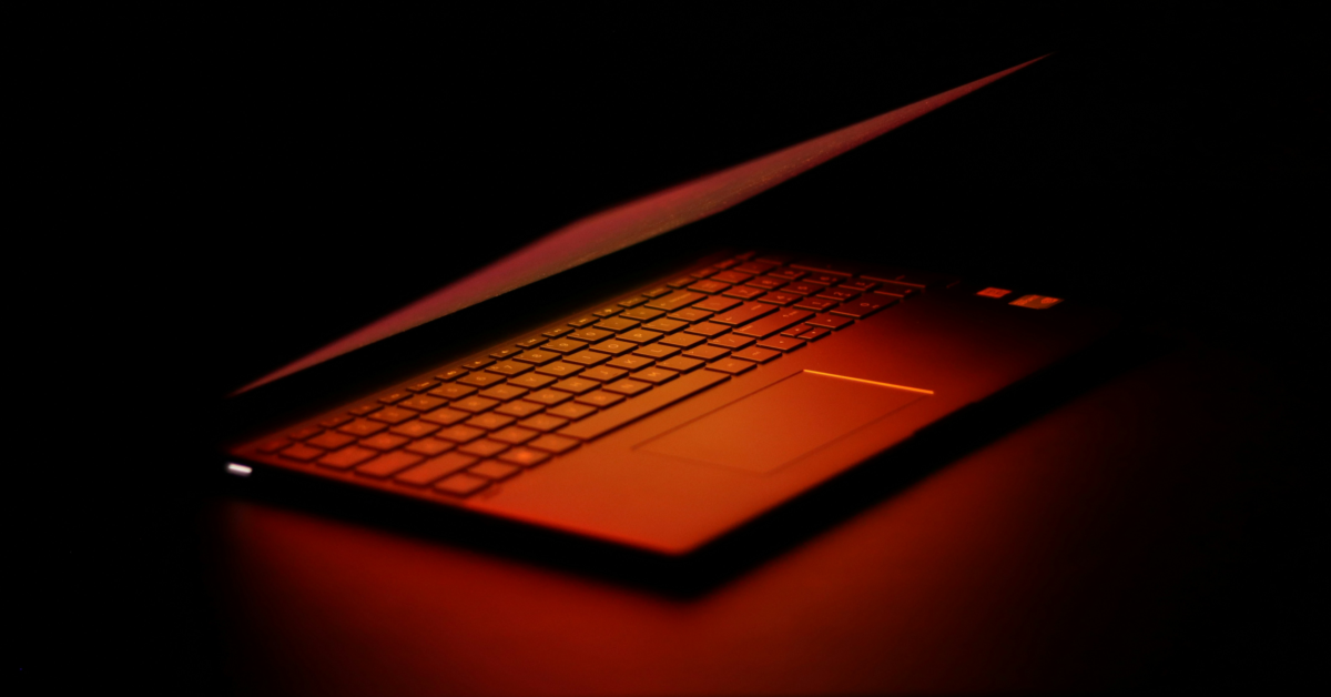 Red laptop screen Unsplash